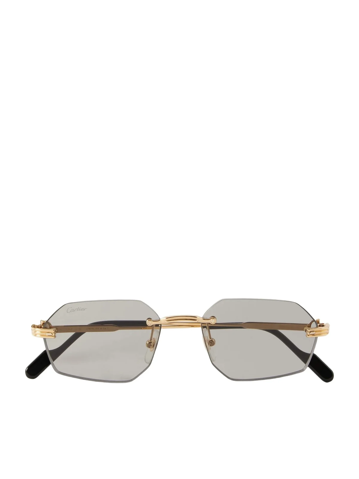 Première De Cartier Round-frame Metal And Acetate Sunglasses - Gray Première De Cartier Round-frame Metal And Acetate Sunglasses - Gray