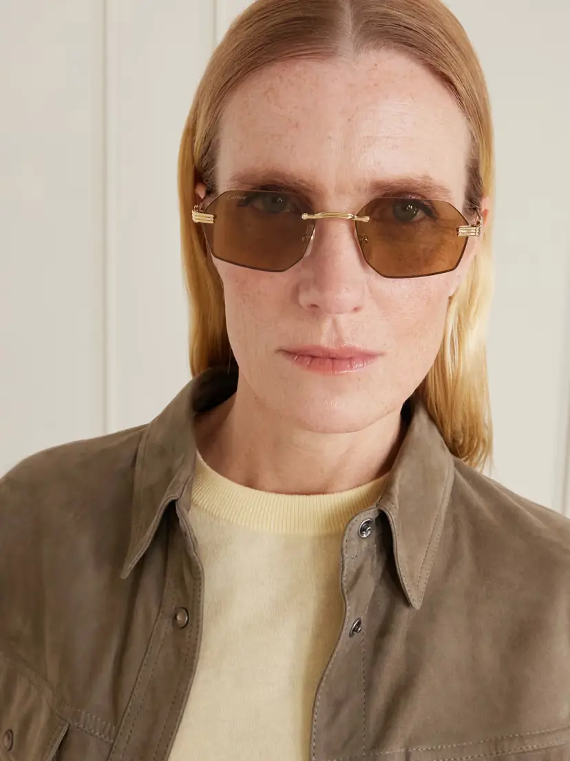 Cartier Eyewear Rounded-frame Metal Sunglasses | Thumbnail 2