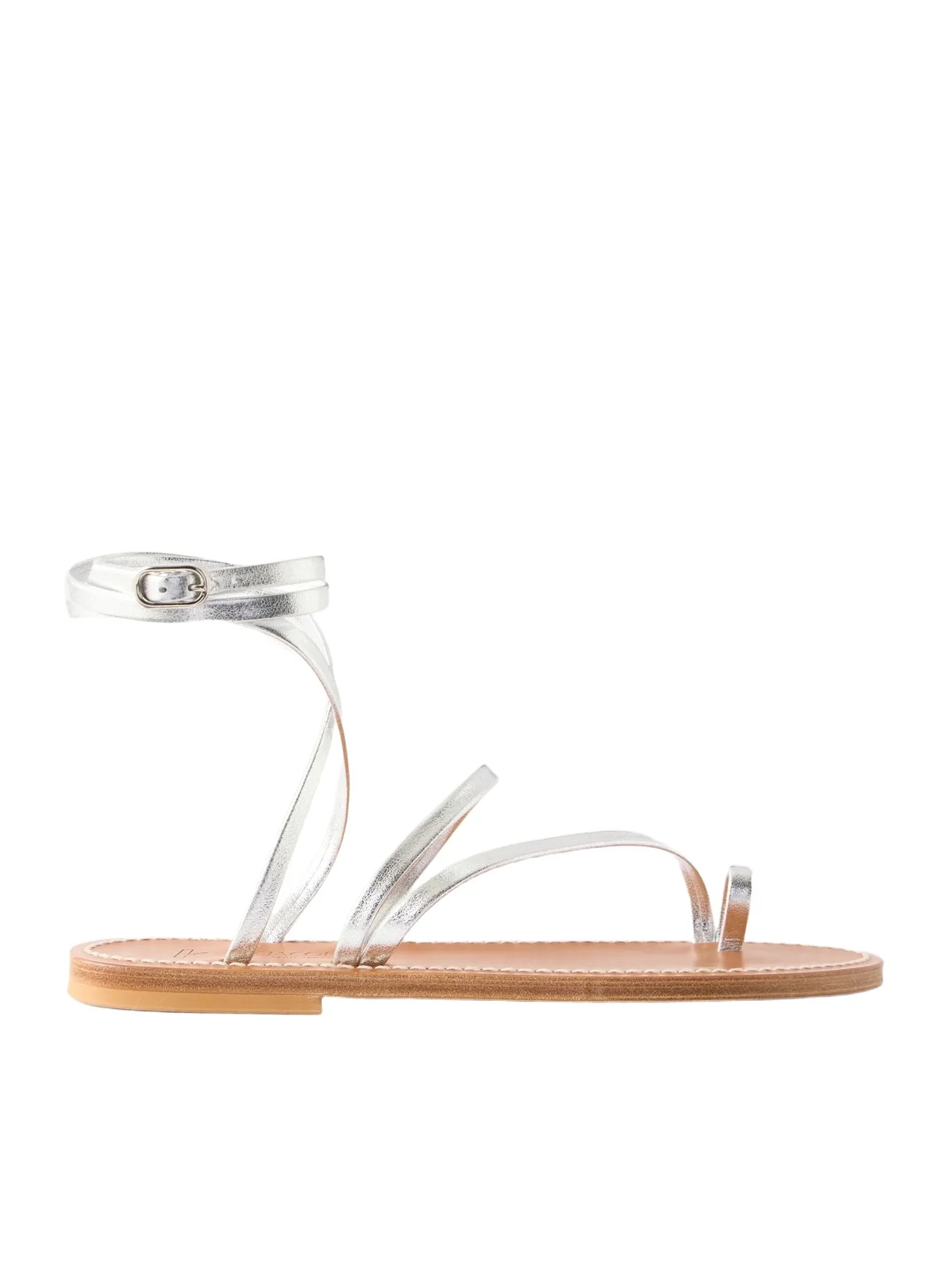K Jacques St Tropez Widow Metallic Leather Thong Sandals