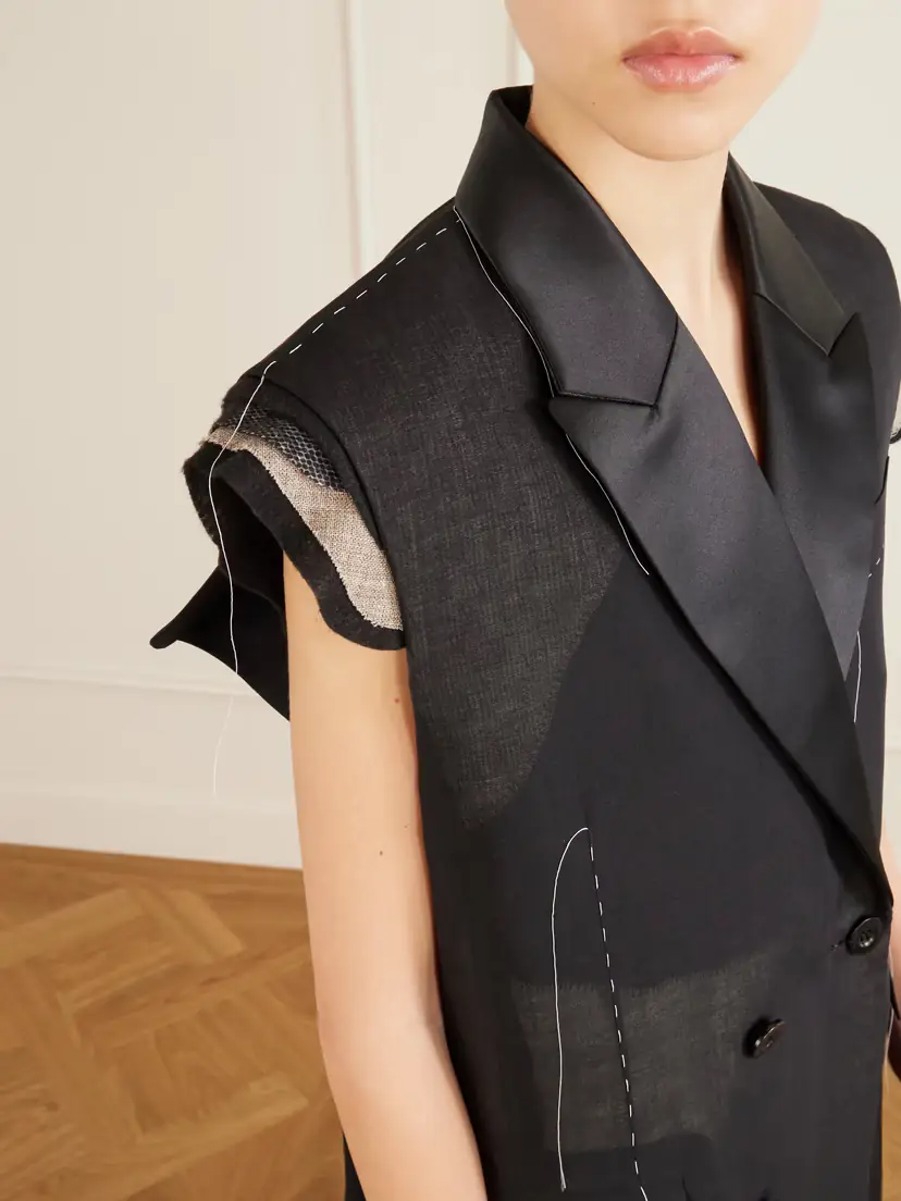 Sacai Wool Organza Vest | Thumbnail 4 Sacai Wool Organza Vest | Thumbnail 4