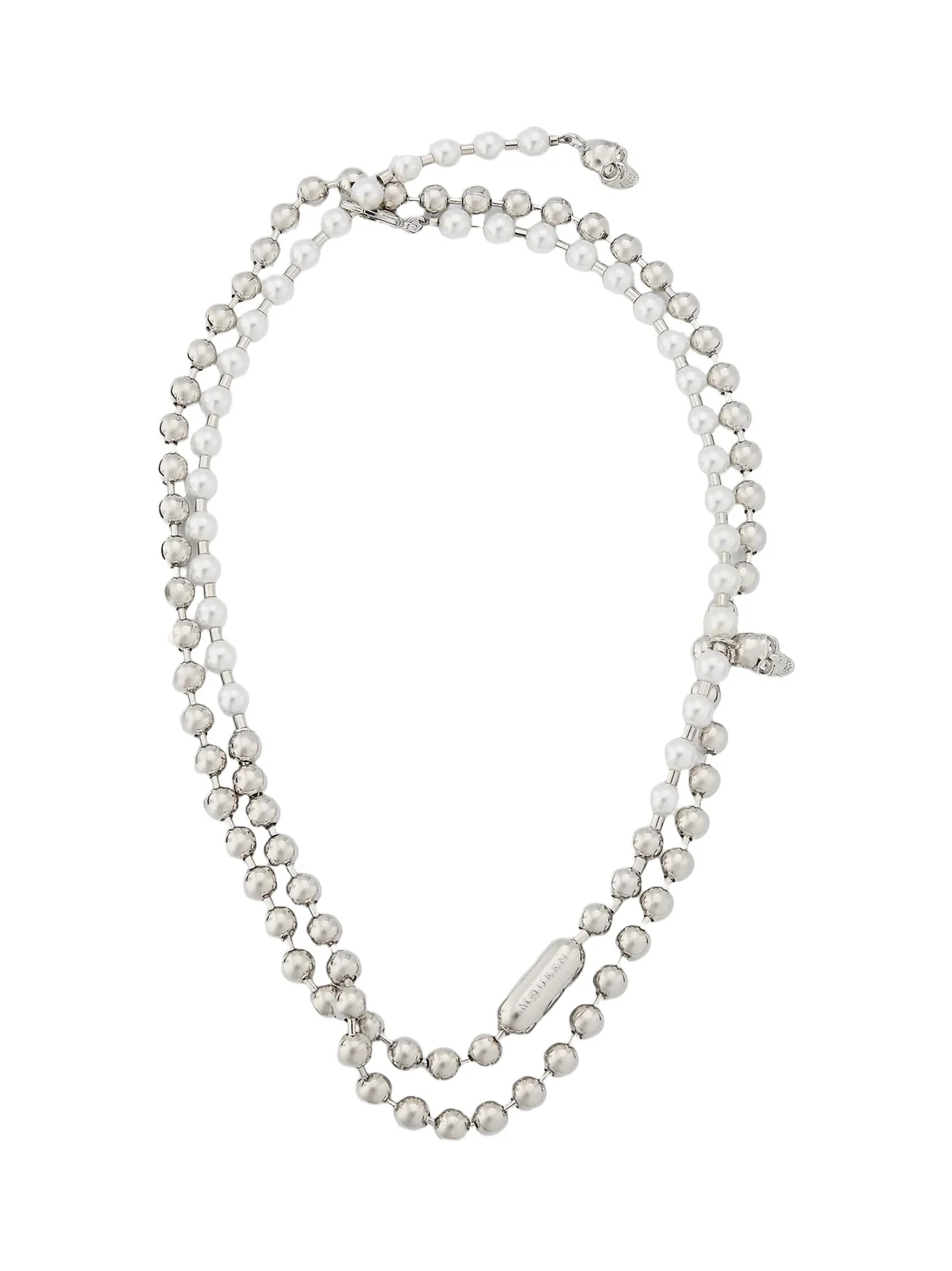 Women's Skull Pearl-Embellished Ball Chain Belt