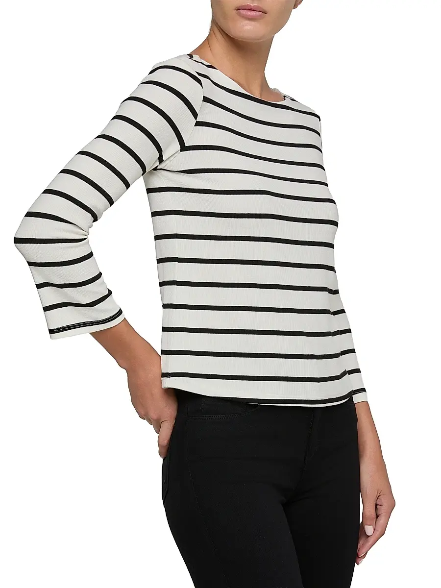 L'Agence Women's Lucille Striped Boatneck Shirt | Thumbnail 4 L'Agence Women's Lucille Striped Boatneck Shirt | Thumbnail 4
