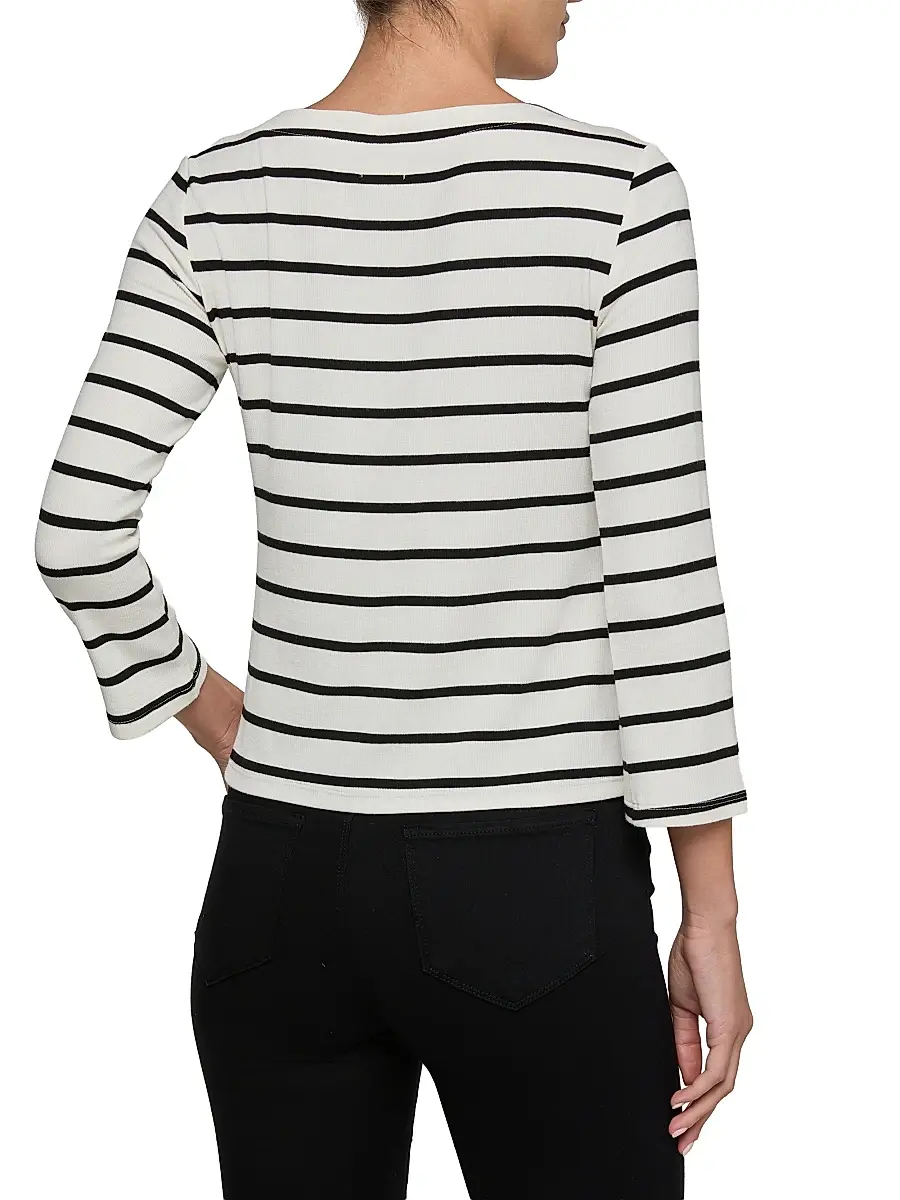 L'Agence Women's Lucille Striped Boatneck Shirt | Thumbnail 5 L'Agence Women's Lucille Striped Boatneck Shirt | Thumbnail 5