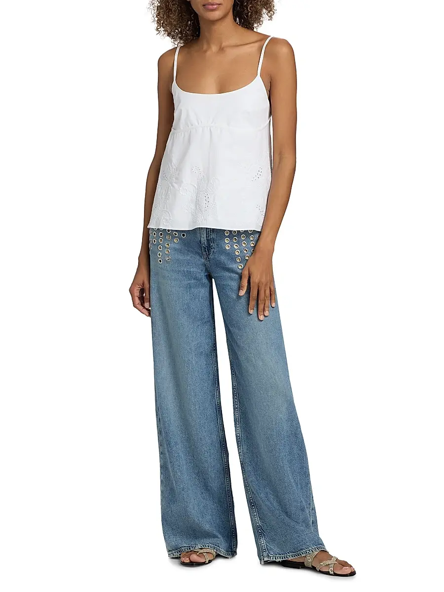 rag & bone Women's Maggie Embroidered Cotton Camisole | Thumbnail 2 rag & bone Women's Maggie Embroidered Cotton Camisole | Thumbnail 2