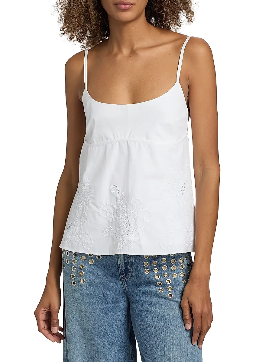 rag & bone Women's Maggie Embroidered Cotton Camisole | Thumbnail 3 rag & bone Women's Maggie Embroidered Cotton Camisole | Thumbnail 3