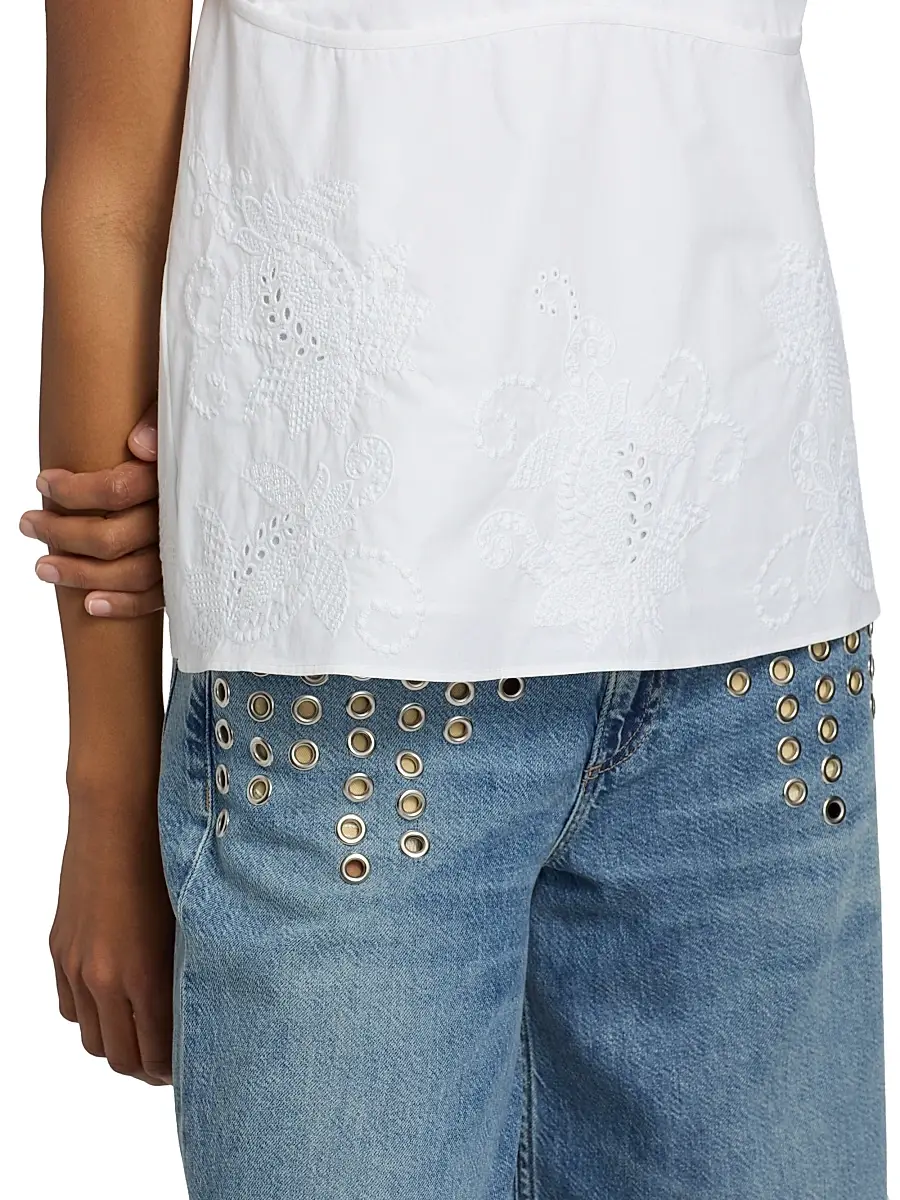 rag & bone Women's Maggie Embroidered Cotton Camisole | Thumbnail 6 rag & bone Women's Maggie Embroidered Cotton Camisole | Thumbnail 6