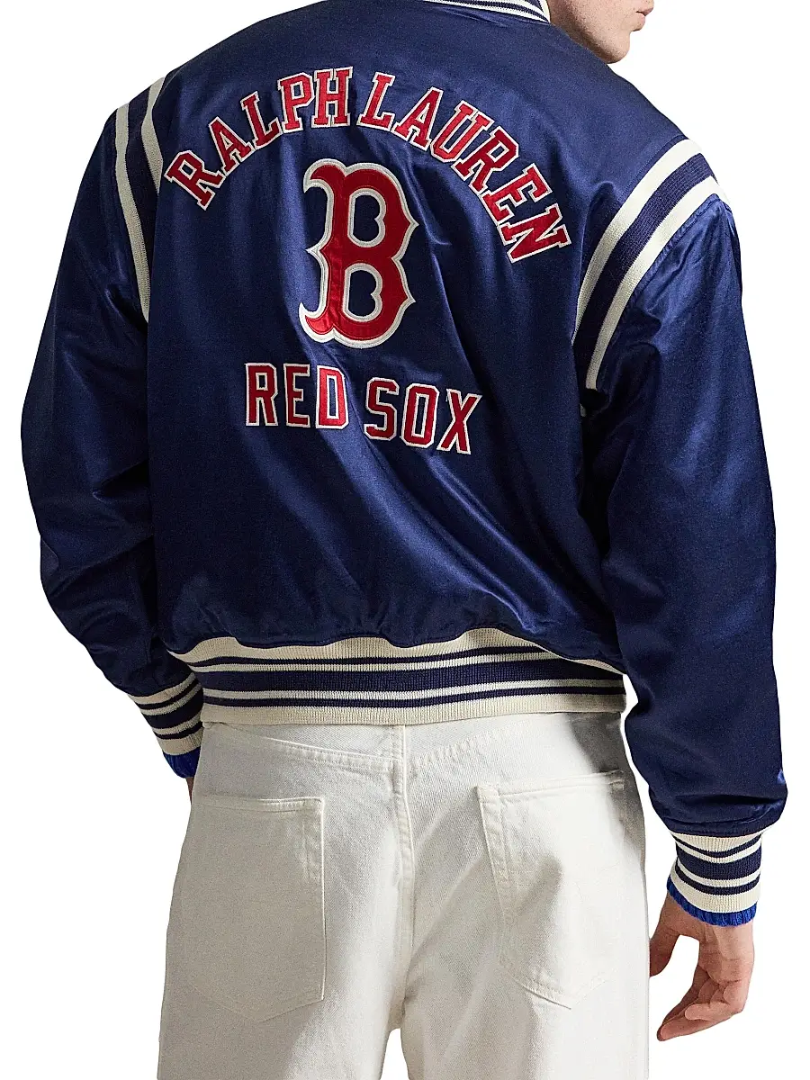 Polo Ralph Lauren Men's Red Sox Cotton-Blend Satin Bomber Jacket | Thumbnail 2 Polo Ralph Lauren Men's Red Sox Cotton-Blend Satin Bomber Jacket | Thumbnail 2
