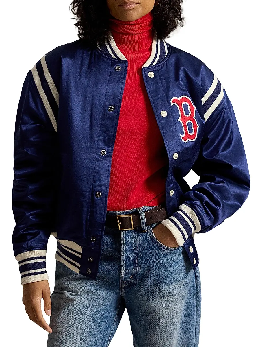 Polo Ralph Lauren Men's Red Sox Cotton-Blend Satin Bomber Jacket | Thumbnail 3 Polo Ralph Lauren Men's Red Sox Cotton-Blend Satin Bomber Jacket | Thumbnail 3
