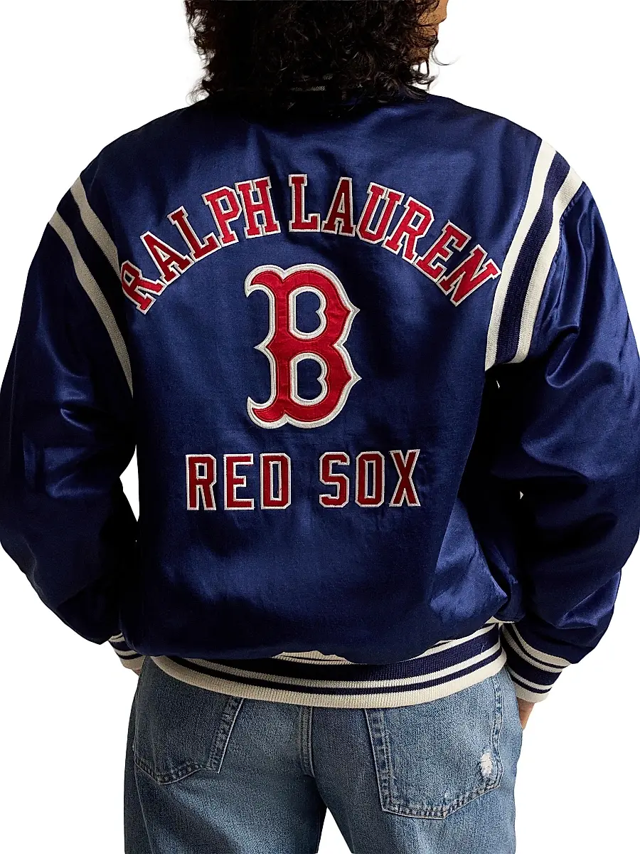 Polo Ralph Lauren Men's Red Sox Cotton-Blend Satin Bomber Jacket | Thumbnail 4 Polo Ralph Lauren Men's Red Sox Cotton-Blend Satin Bomber Jacket | Thumbnail 4