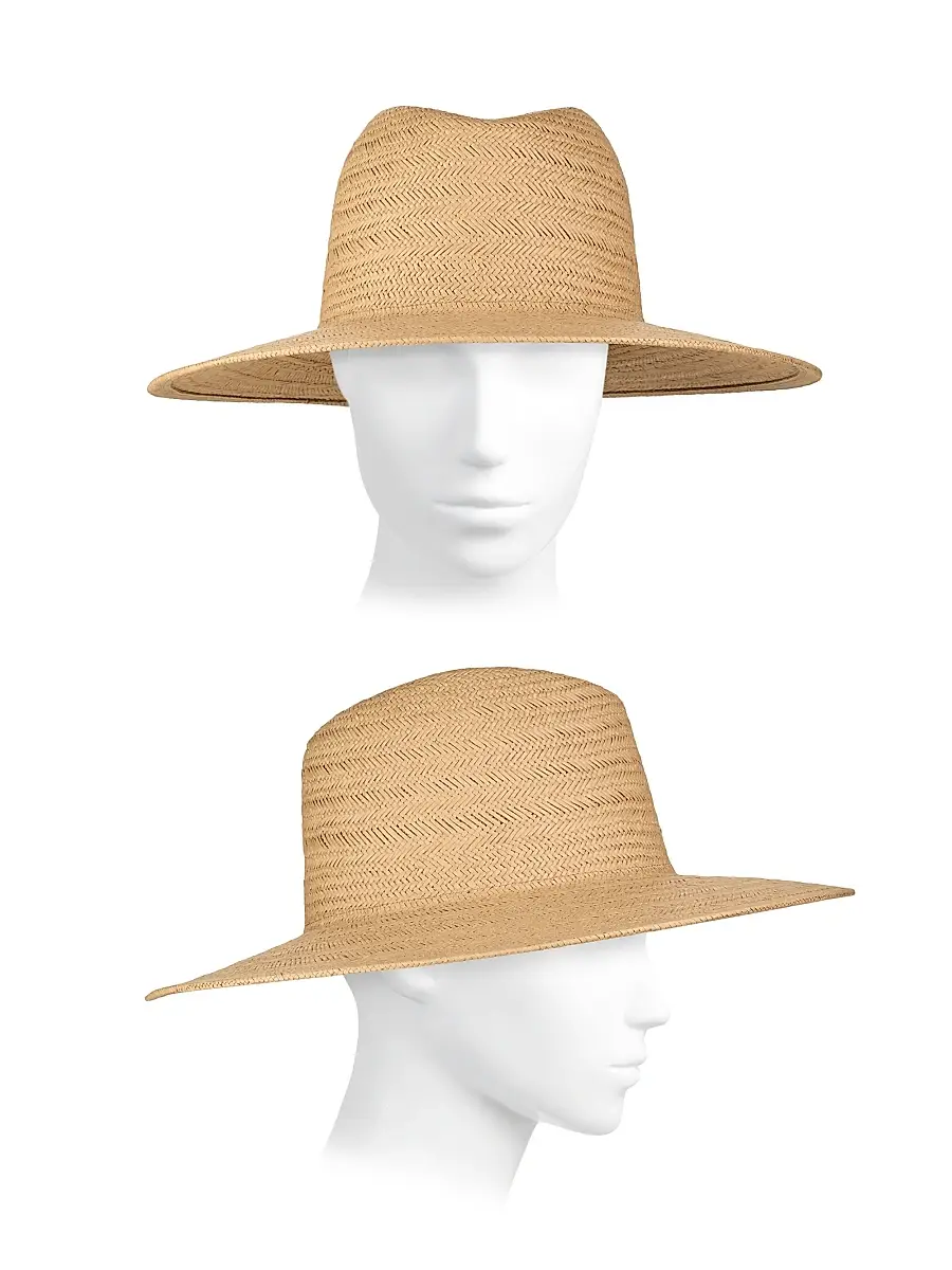 Vince Women's Herringbone Weave Straw Panama Hat | Thumbnail 3