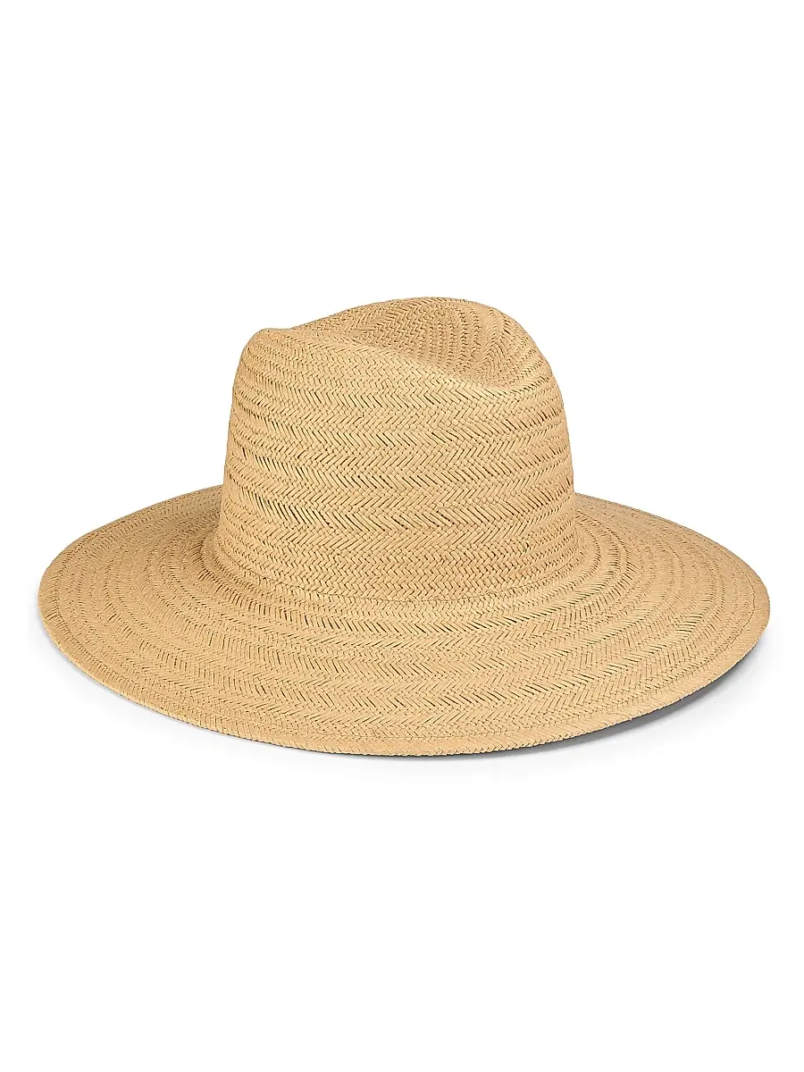 Vince Women's Herringbone Weave Straw Panama Hat