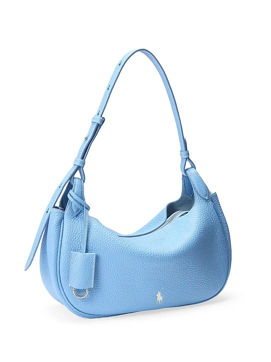 Polo Ralph Lauren Women's Polo Play Medium Shiny Drum Leather Shoulder Bag | Thumbnail 2 Polo Ralph Lauren Women's Polo Play Medium Shiny Drum Leather Shoulder Bag | Thumbnail 2