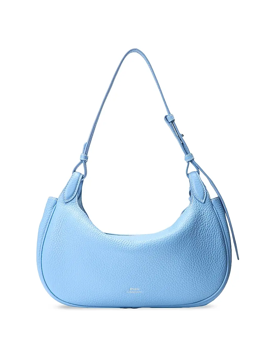 Polo Ralph Lauren Women's Polo Play Medium Shiny Drum Leather Shoulder Bag | Thumbnail 3 Polo Ralph Lauren Women's Polo Play Medium Shiny Drum Leather Shoulder Bag | Thumbnail 3