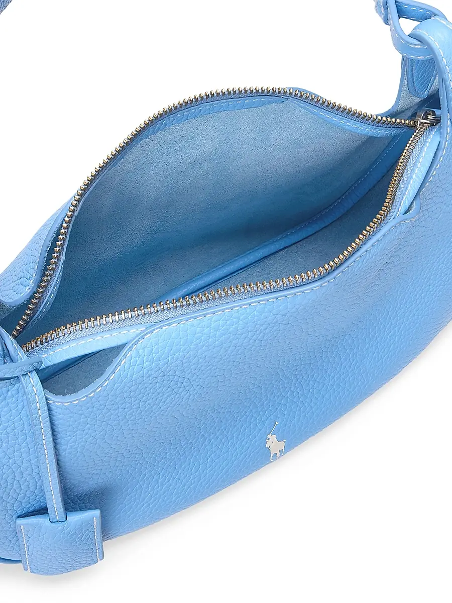 Polo Ralph Lauren Women's Polo Play Medium Shiny Drum Leather Shoulder Bag | Thumbnail 4 Polo Ralph Lauren Women's Polo Play Medium Shiny Drum Leather Shoulder Bag | Thumbnail 4