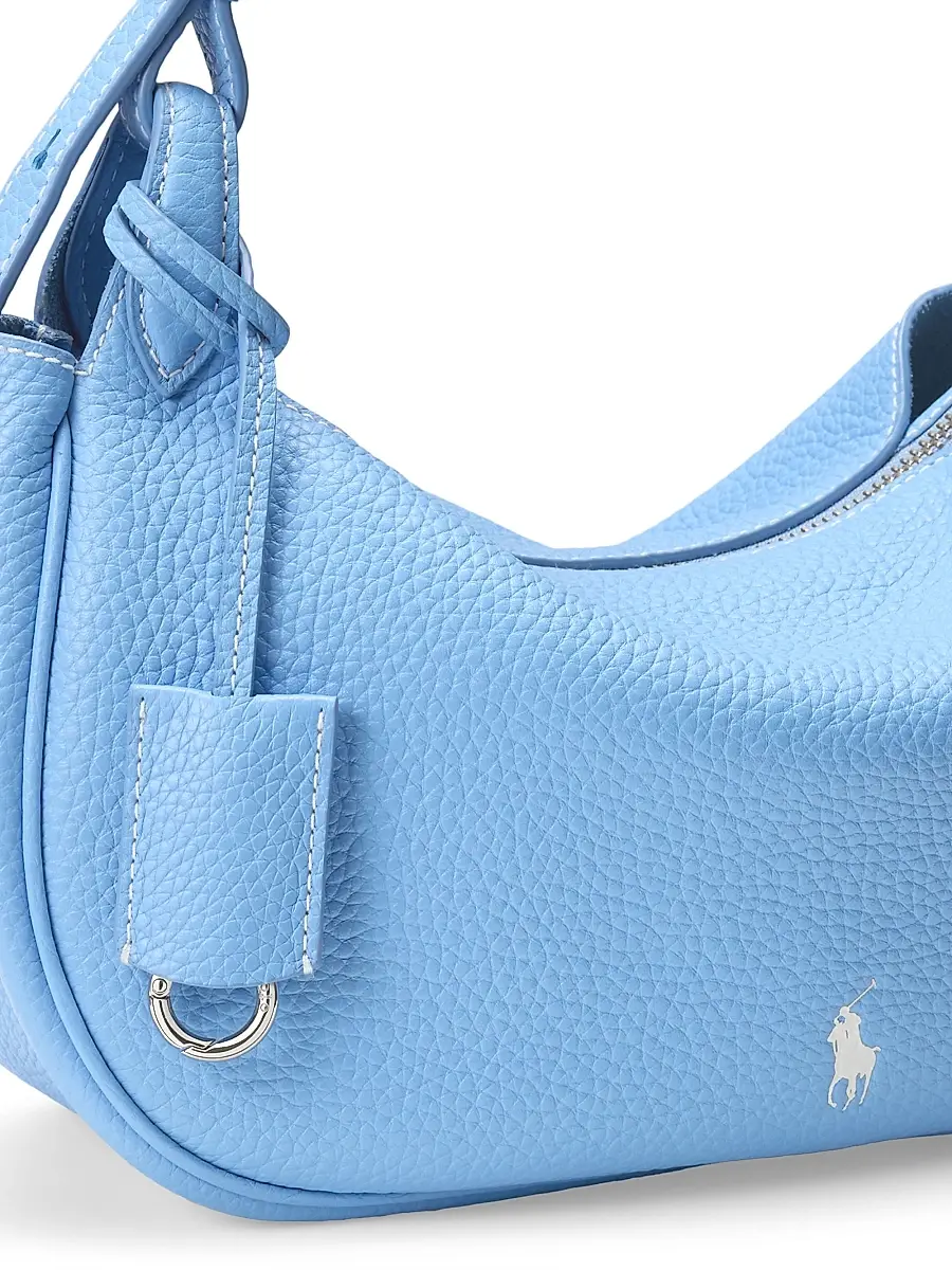 Polo Ralph Lauren Women's Polo Play Medium Shiny Drum Leather Shoulder Bag | Thumbnail 5 Polo Ralph Lauren Women's Polo Play Medium Shiny Drum Leather Shoulder Bag | Thumbnail 5