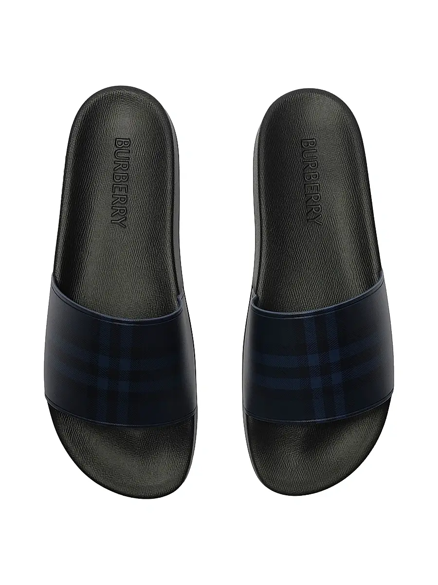 Burberry Men's Furley Check Slides | Thumbnail 4 Burberry Men's Furley Check Slides | Thumbnail 4
