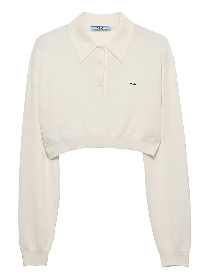 Women's Cropped Cashmere Polo Shirt