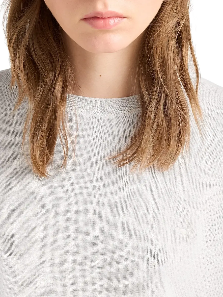 Prada Women's Short-Sleeved Linen T-Shirt | Thumbnail 5 Prada Women's Short-Sleeved Linen T-Shirt | Thumbnail 5