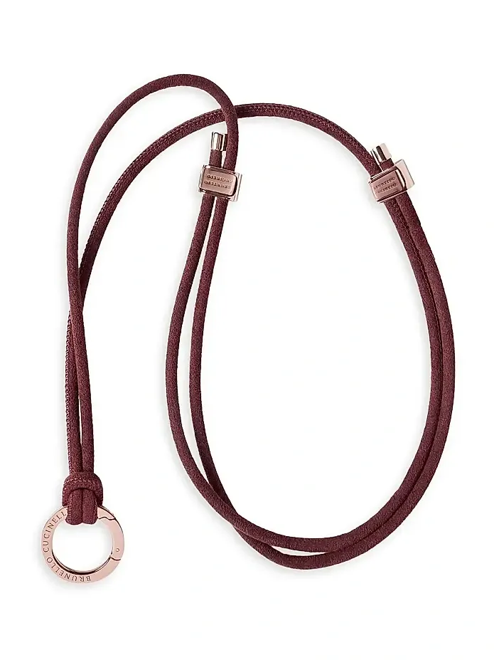 Women's Alcantara Glasses Cord with Monili - Burgundy