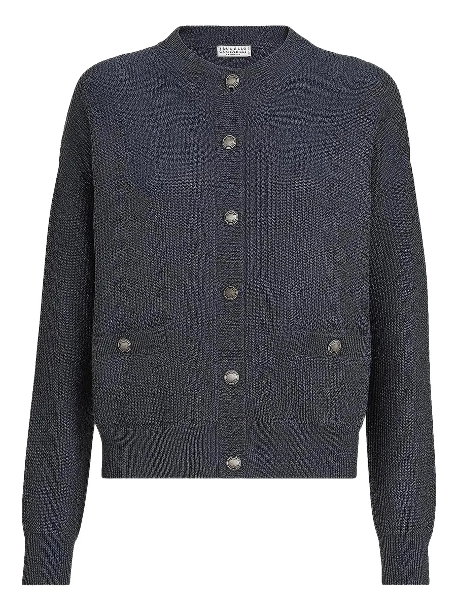 Women's Sparkling Cashmere English Rib Cardigan Women's Sparkling Cashmere English Rib Cardigan