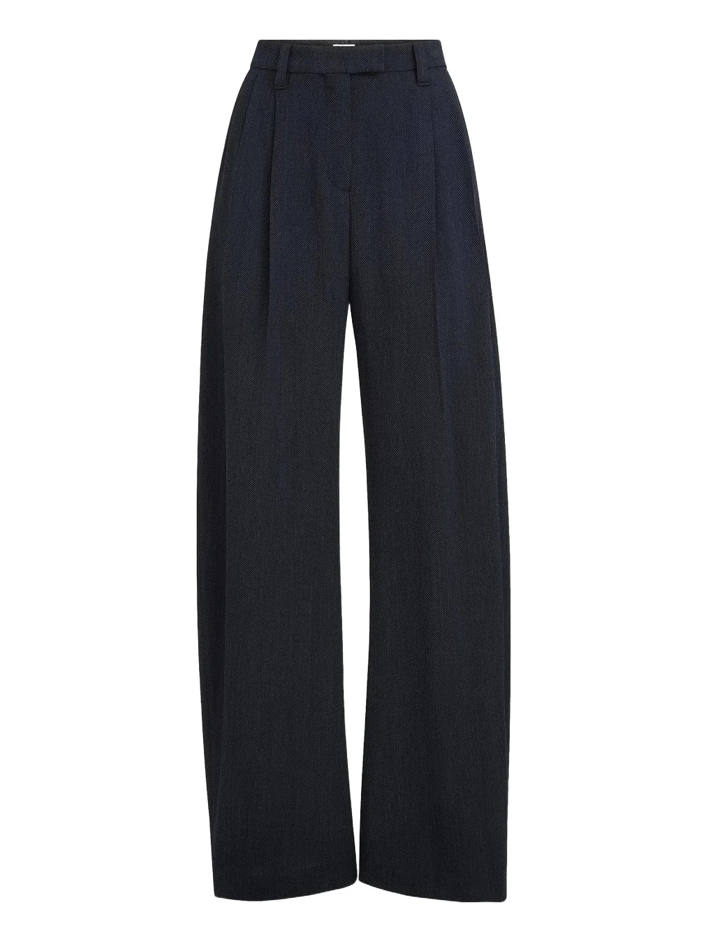 Women's Virgin Wool Crêpe Chevron Tailored Barrel Trousers