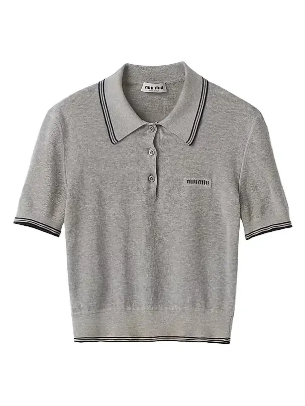 Miu Miu Women's Cotton Jersey Polo Shirt