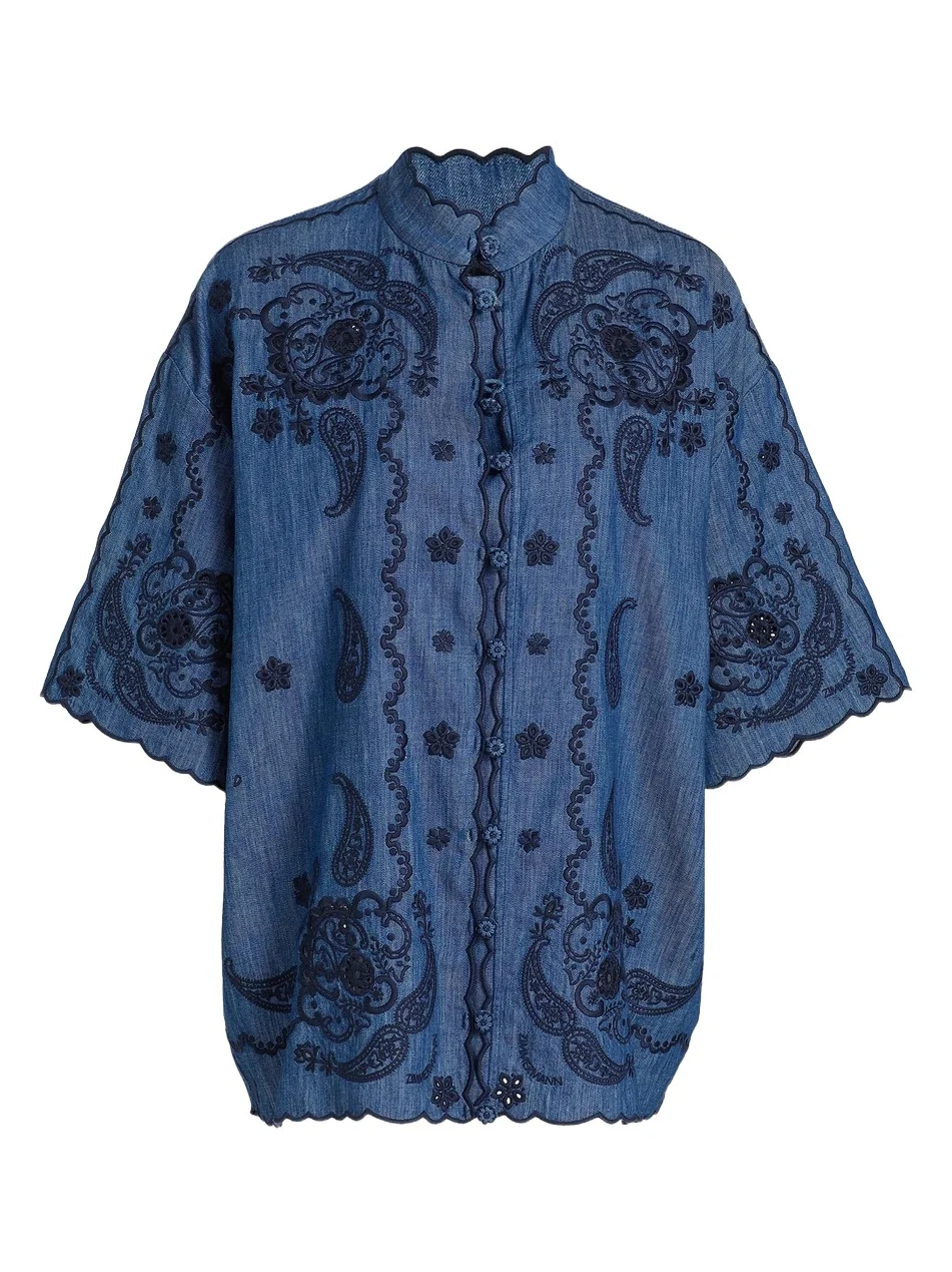Women's Aster Embroidered Denim Shirt Women's Aster Embroidered Denim Shirt