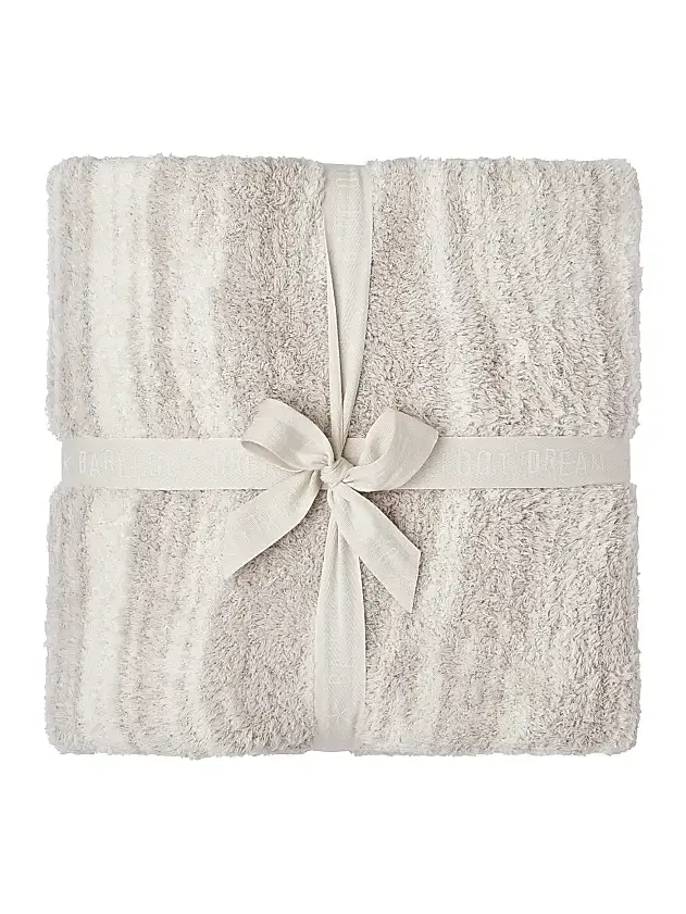 Barefoot Dreams CozyChic Space-Dye Border Throw Blanket