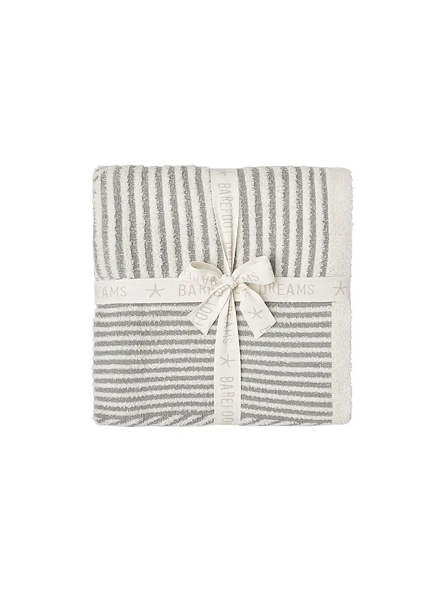 Barefoot Dreams CozyChic Mixed Striped Cotton-Blend Throw Blanket