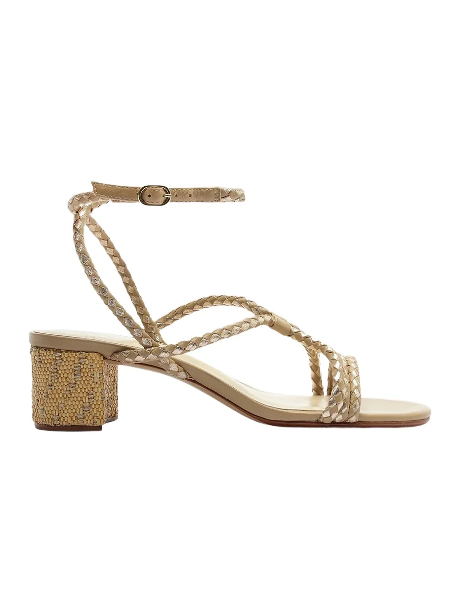 Women's Elba 45MM Woven Leather Block Heel Sandals