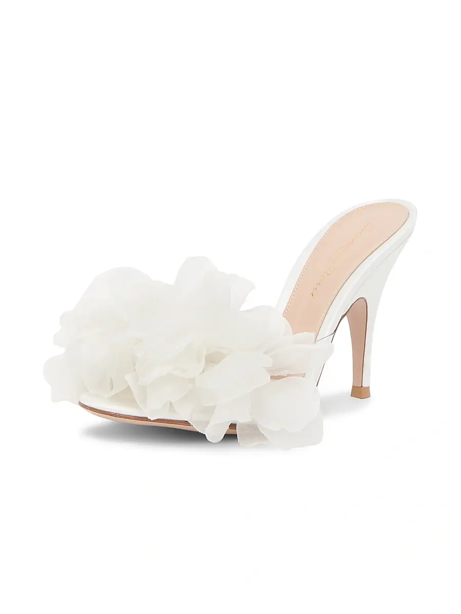 Gianvito Rossi Women's 95MM Tulle Floral-Appliquéd Sandals | Thumbnail 2 Gianvito Rossi Women's 95MM Tulle Floral-Appliquéd Sandals | Thumbnail 2