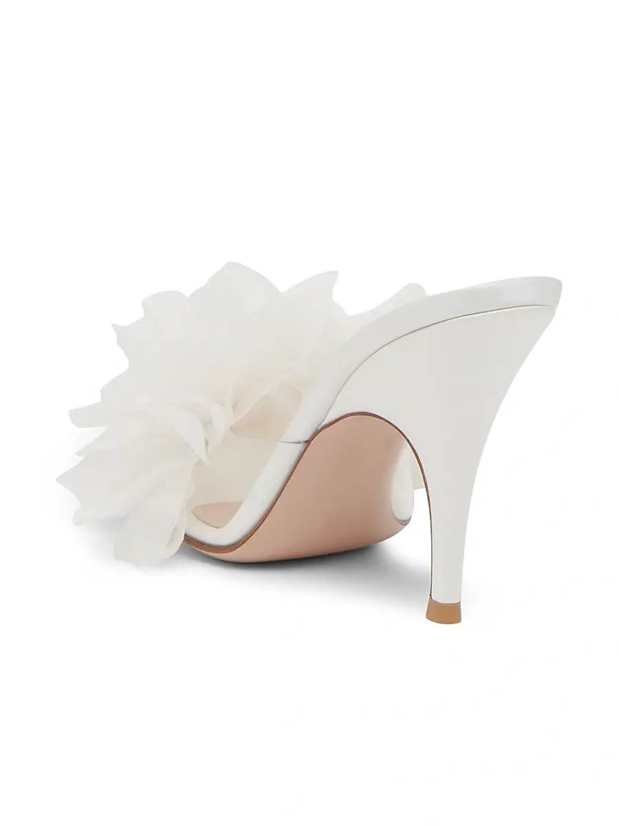 Gianvito Rossi Women's 95MM Tulle Floral-Appliquéd Sandals | Thumbnail 3 Gianvito Rossi Women's 95MM Tulle Floral-Appliquéd Sandals | Thumbnail 3