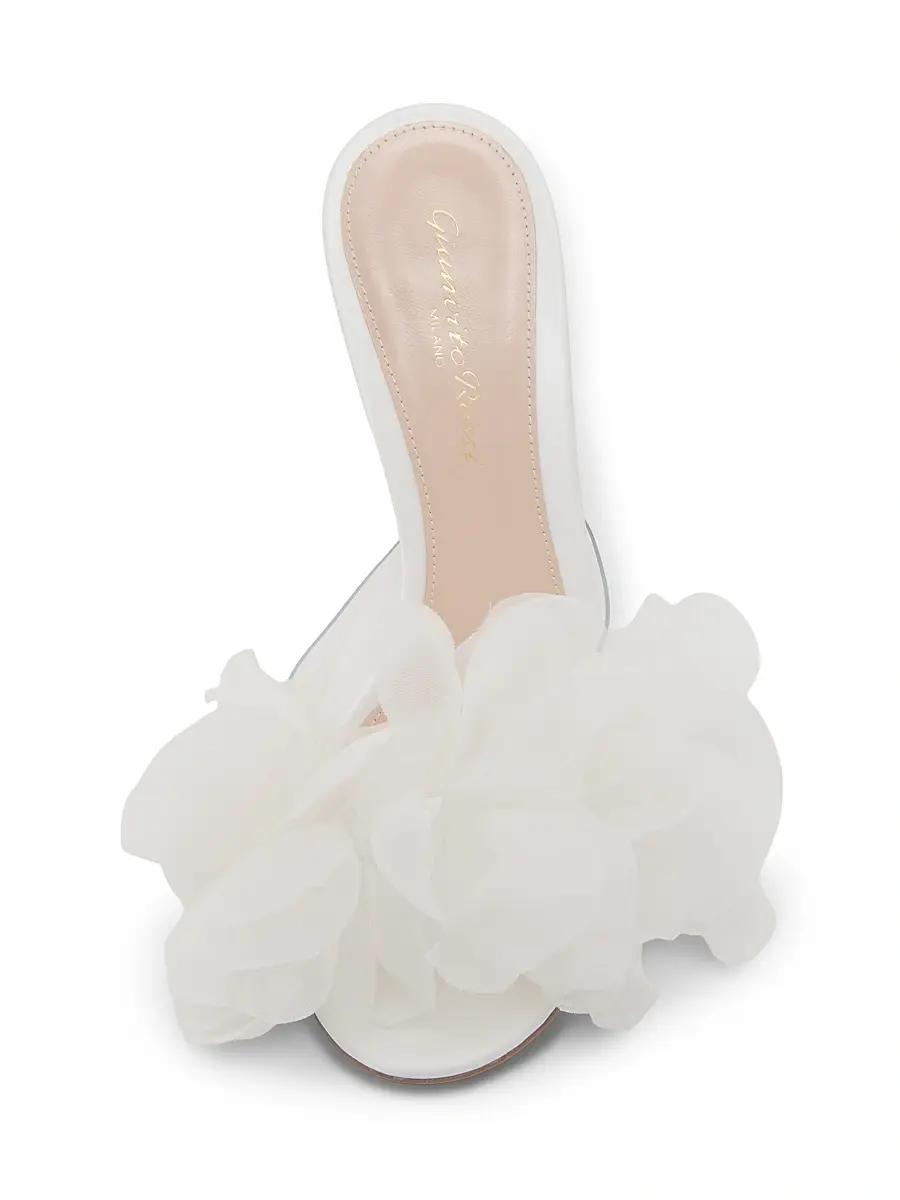Gianvito Rossi Women's 95MM Tulle Floral-Appliquéd Sandals | Thumbnail 4 Gianvito Rossi Women's 95MM Tulle Floral-Appliquéd Sandals | Thumbnail 4