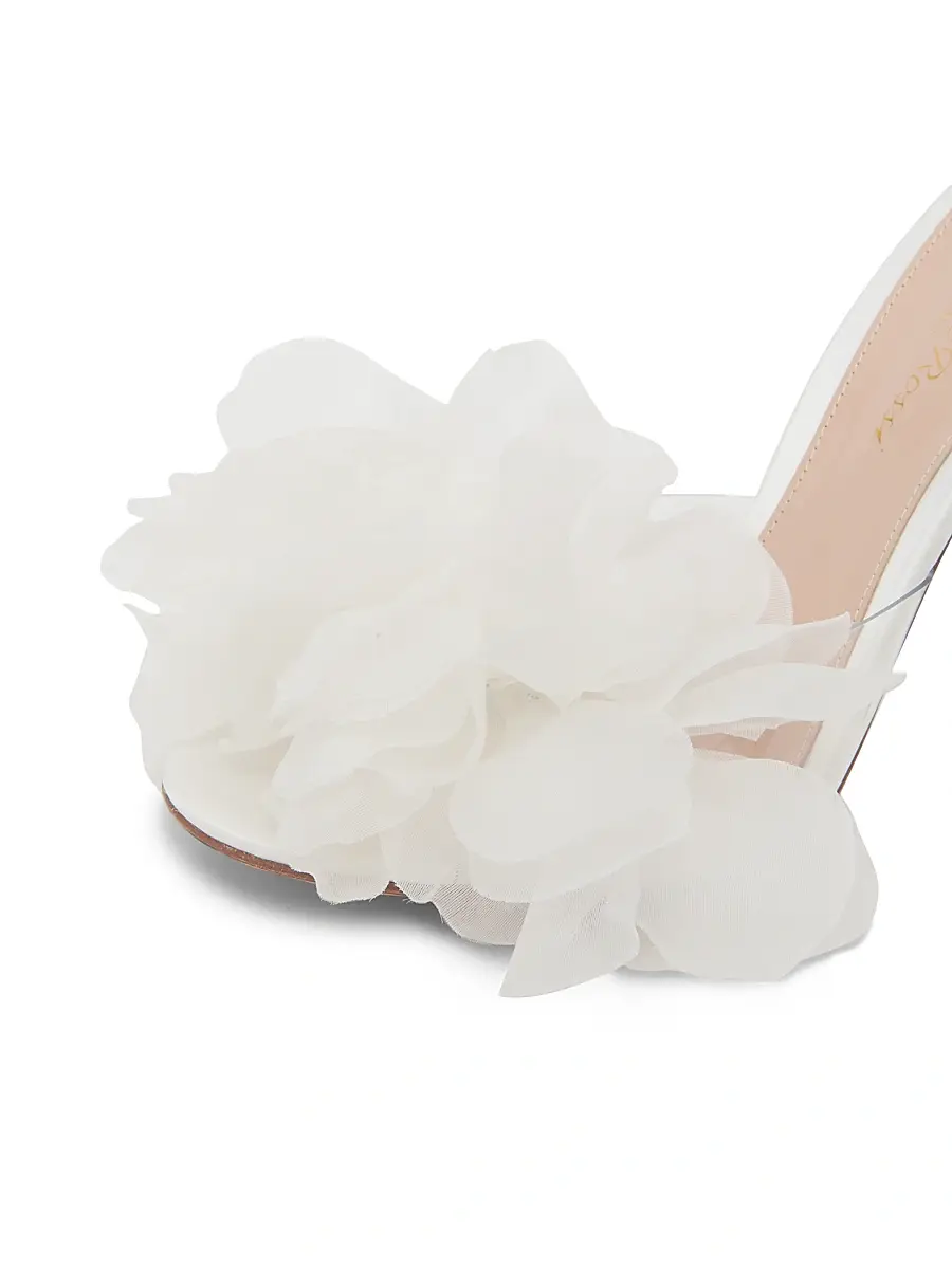 Gianvito Rossi Women's 95MM Tulle Floral-Appliquéd Sandals | Thumbnail 5 Gianvito Rossi Women's 95MM Tulle Floral-Appliquéd Sandals | Thumbnail 5