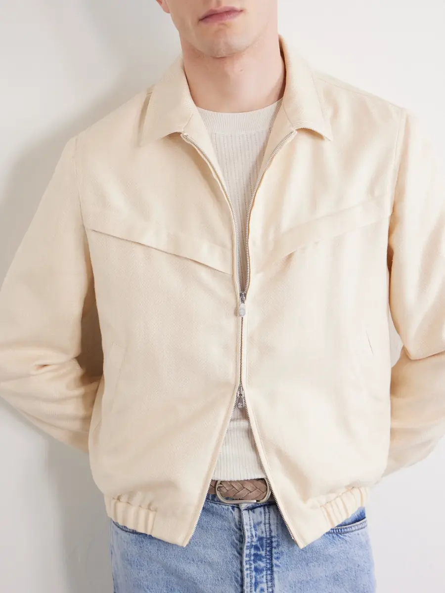 Brunello Cucinelli Herringbone Wool, Silk and Linen-Blend Blouson Jacket - Men | Thumbnail 5 Brunello Cucinelli Herringbone Wool, Silk and Linen-Blend Blouson Jacket - Men | Thumbnail 5