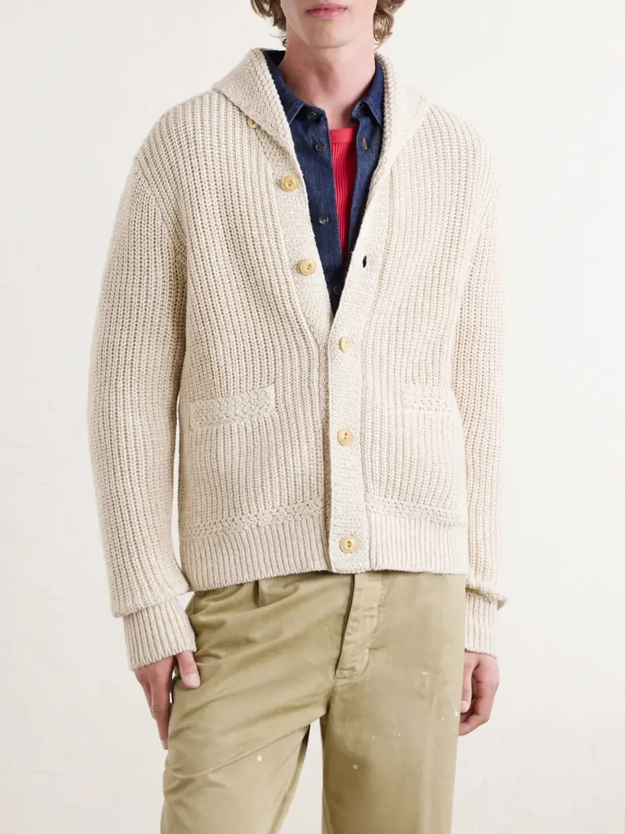 RRL Shawl-Collar Cotton and Linen-Blend Cardigan - Men | Thumbnail 3 RRL Shawl-Collar Cotton and Linen-Blend Cardigan - Men | Thumbnail 3