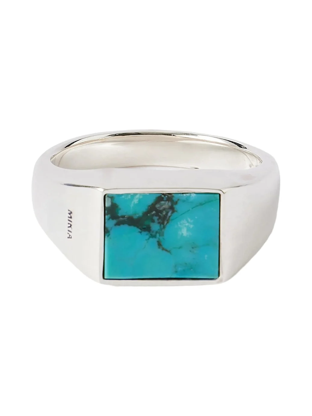 Rectangle Sterling Silver Turquoise Ring - Men