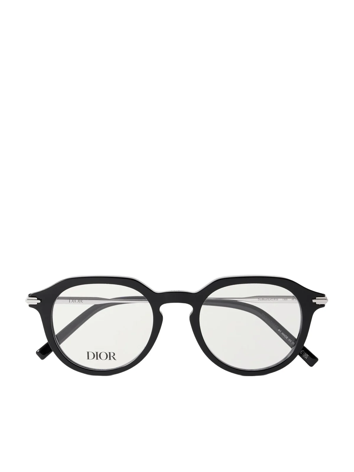 DIOR Eyewear DiorBlackSuitO R10I Round-Frame Acetate and Silver-Tone Metal Optical Glasses - Men
