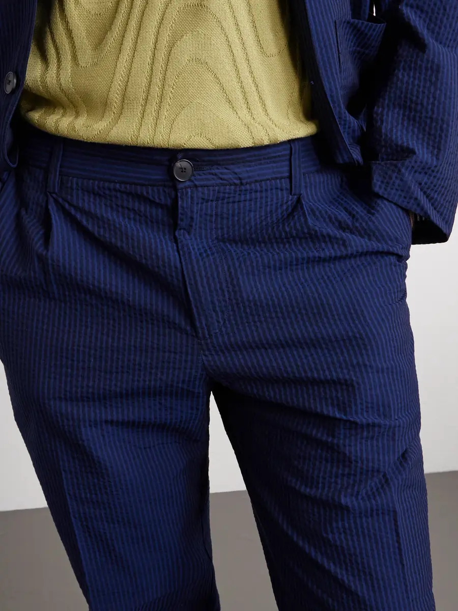 Portuguese Flannel Atlantico Straight-Leg Organic Cotton-Seersucker Trousers - Men | Thumbnail 5