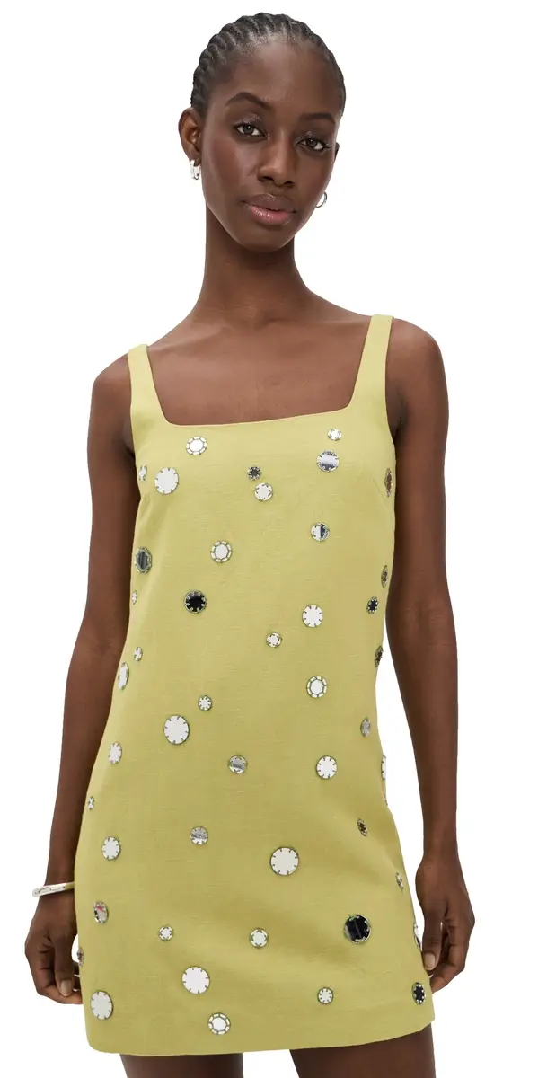 TANYA TAYLOR Barton Mirror Dress Lime Mist | Image 1 TANYA TAYLOR Barton Mirror Dress Lime Mist | Image 1