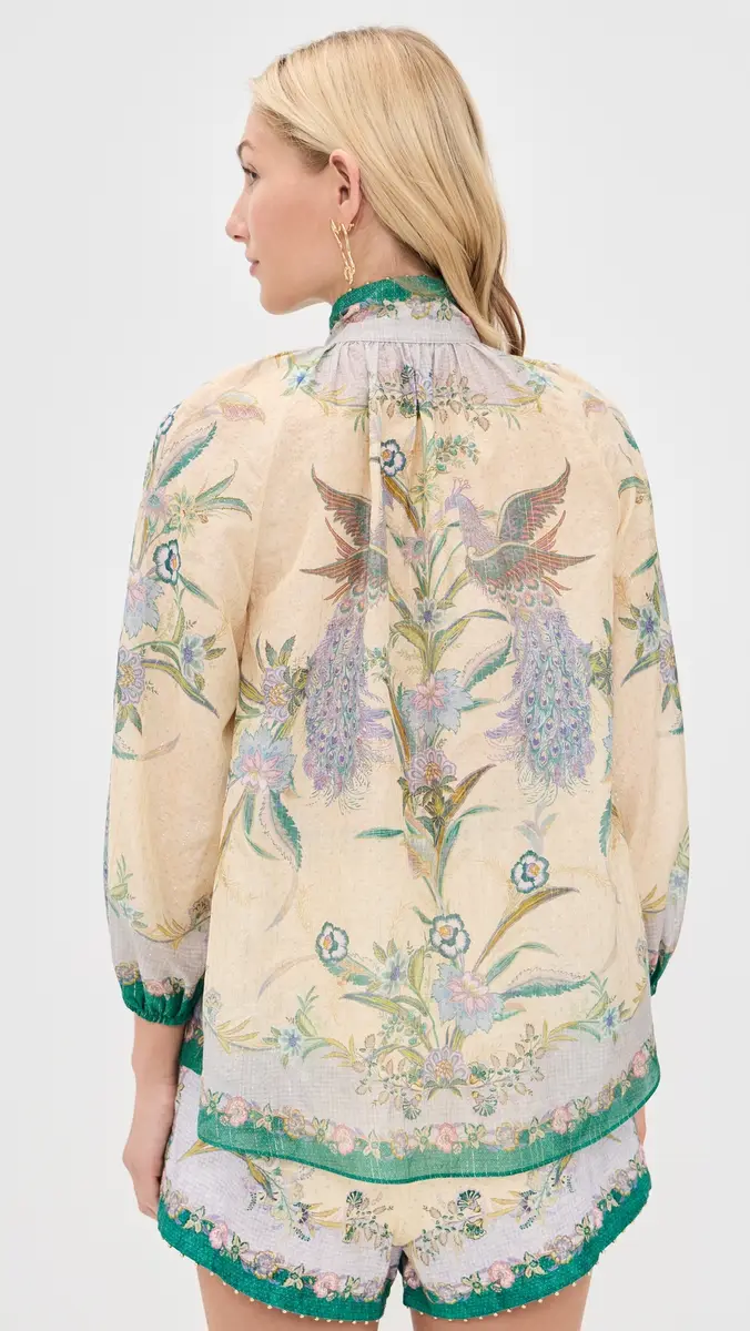 Zimmermann Indra Billow Blouse Cream Scarf Floral | Thumbnail 3 Zimmermann Indra Billow Blouse Cream Scarf Floral | Thumbnail 3