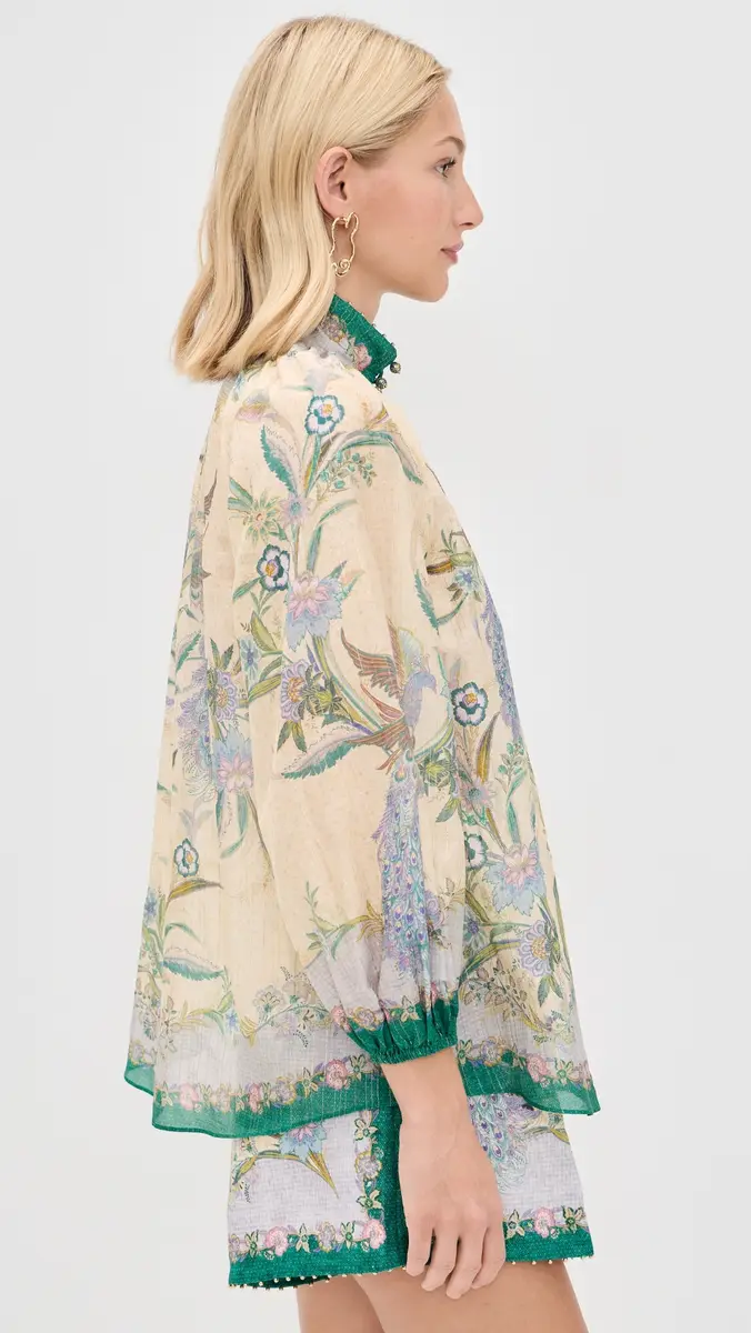Zimmermann Indra Billow Blouse Cream Scarf Floral | Thumbnail 4 Zimmermann Indra Billow Blouse Cream Scarf Floral | Thumbnail 4