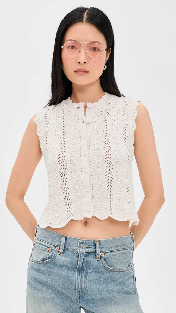 Madewell Wavy-Knit Button-Front Shell Top | Thumbnail 2 Madewell Wavy-Knit Button-Front Shell Top | Thumbnail 2