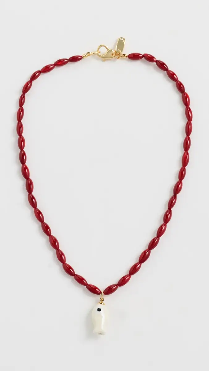 Logan Tay Red Beaded Fish Necklace | Thumbnail 2