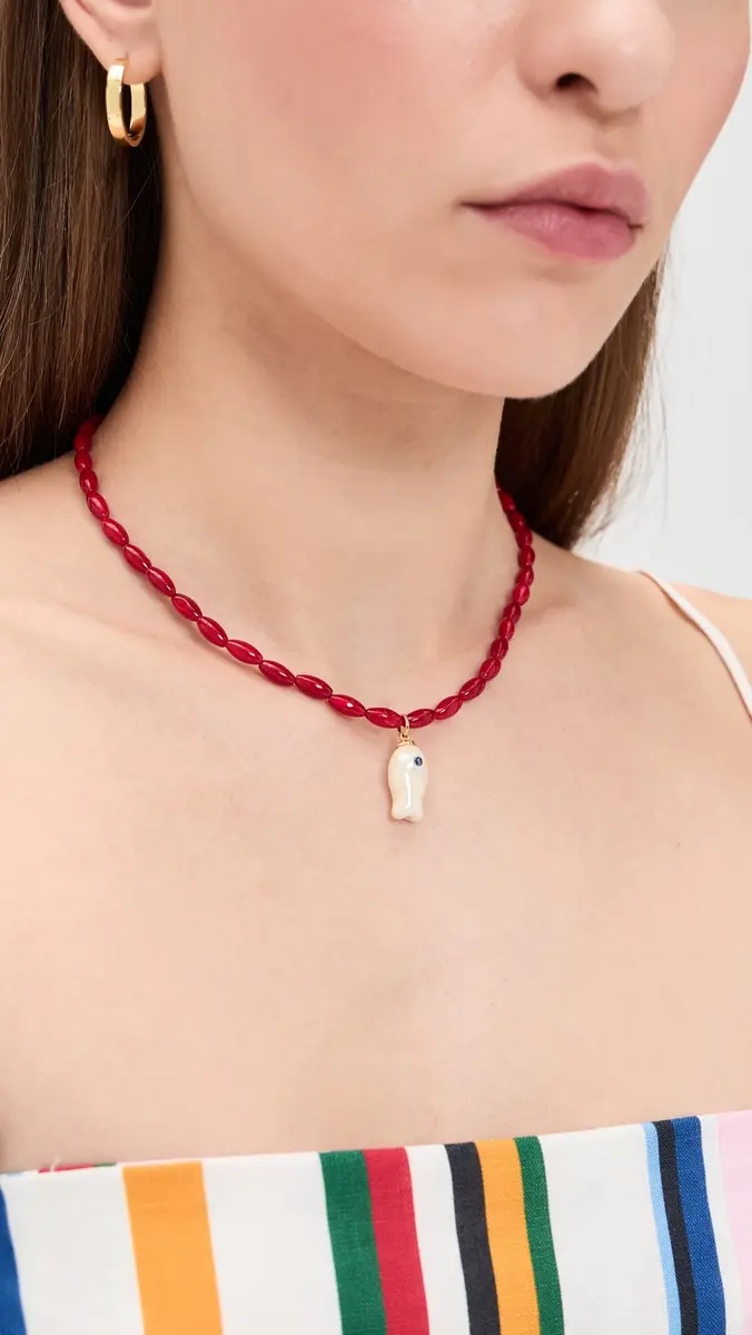 Logan Tay Red Beaded Fish Necklace | Thumbnail 3