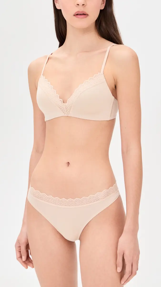 Stripe & Stare Zigzag Lace Thong 4-Pack Sand | Thumbnail 5