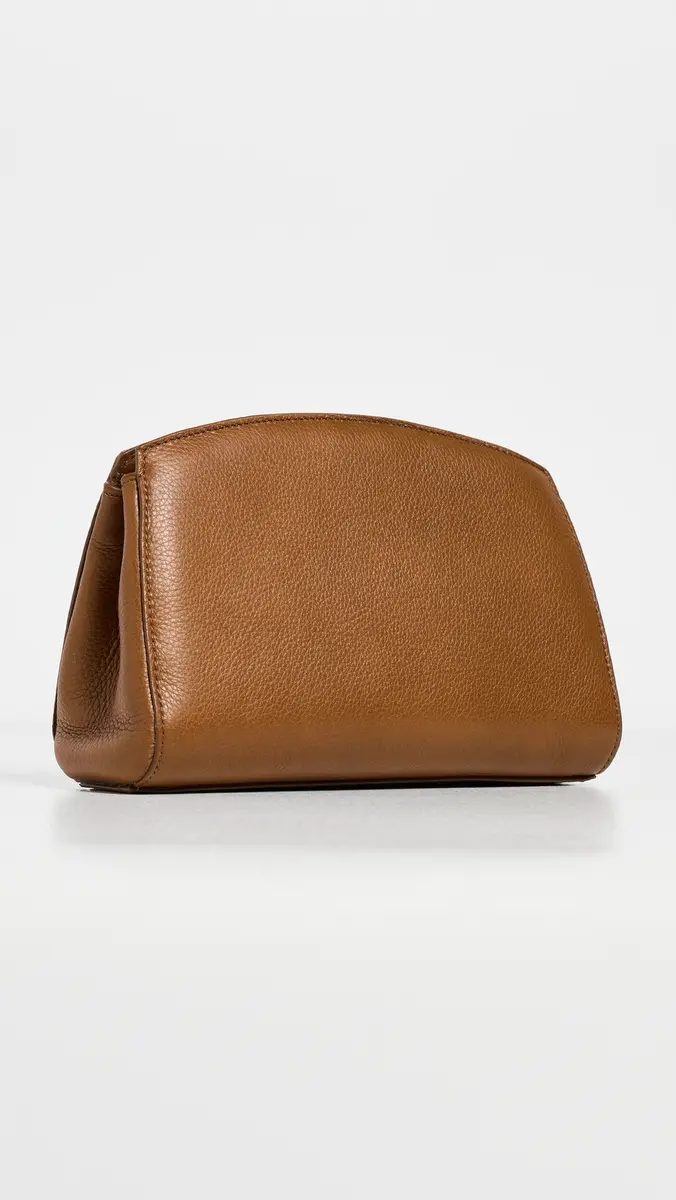 Liffner Pushlock Clutch Saddle Brown Silver Hardware One Size | Thumbnail 4 Liffner Pushlock Clutch Saddle Brown Silver Hardware One Size | Thumbnail 4