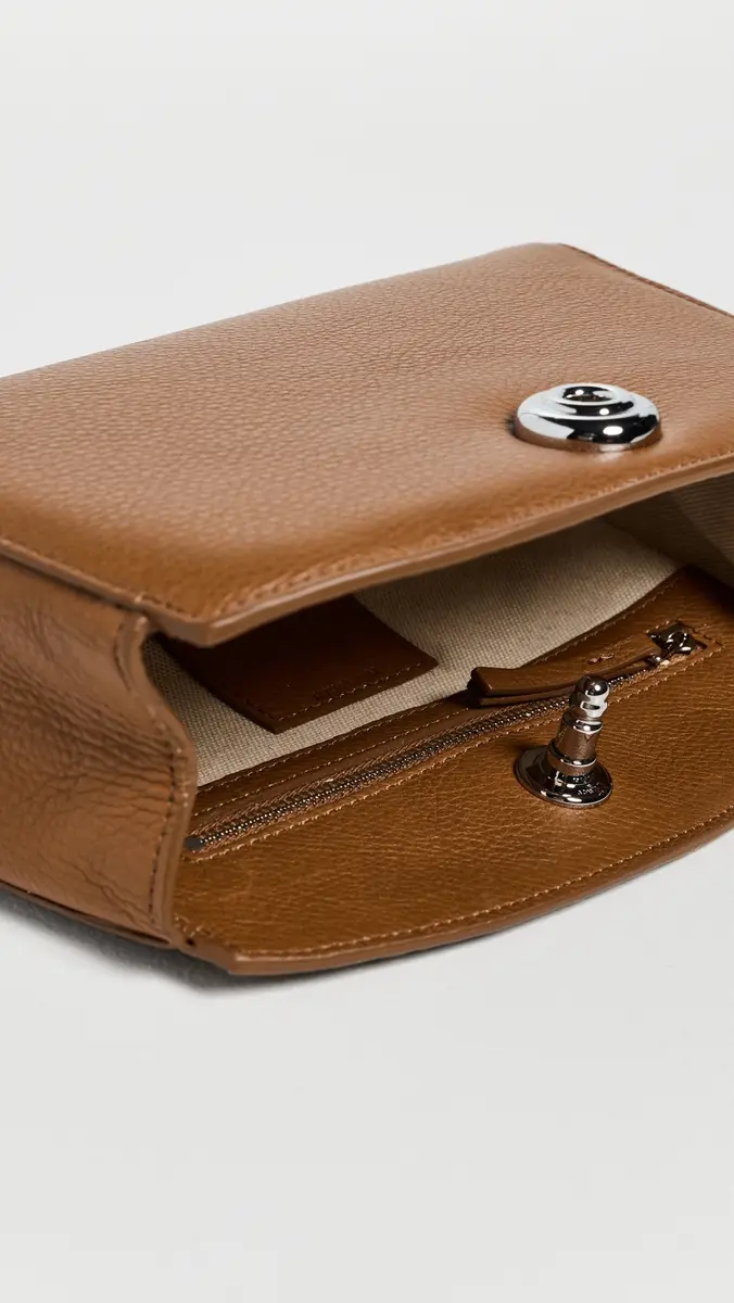 Liffner Pushlock Clutch Saddle Brown Silver Hardware One Size | Thumbnail 6 Liffner Pushlock Clutch Saddle Brown Silver Hardware One Size | Thumbnail 6