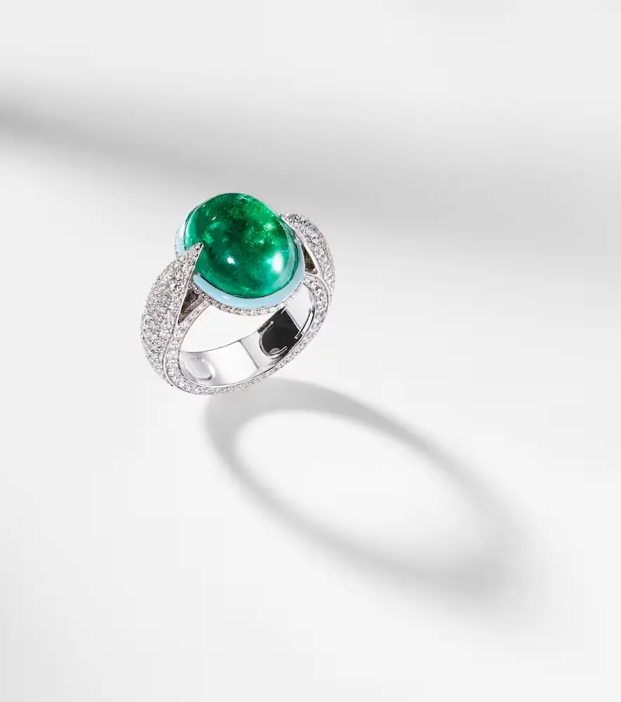 Kamyen 18kt white gold ring with emeralds and diamonds | Thumbnail 5 Kamyen 18kt white gold ring with emeralds and diamonds | Thumbnail 5