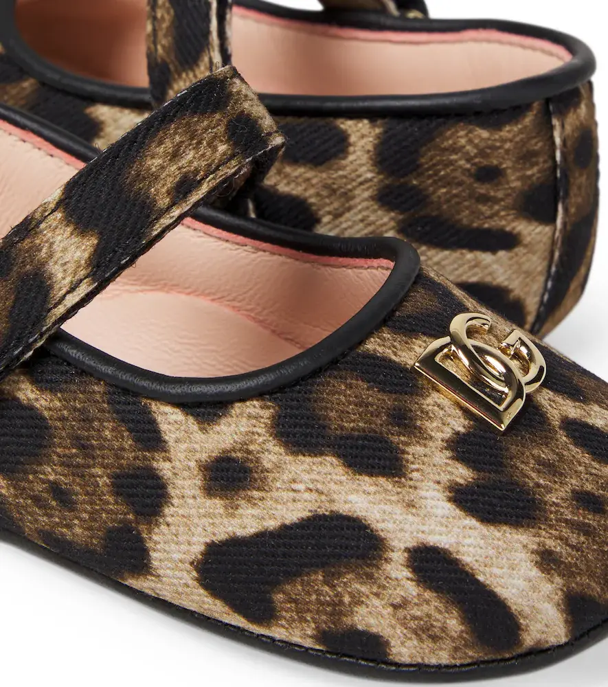 Dolce & Gabbana Kids Baby leather-trimmed leopard-print ballet flats | Thumbnail 3